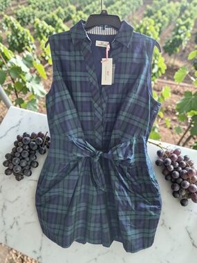 Vineyard Vines Blackwatch Taffeta Plaid Sleeveless Romper